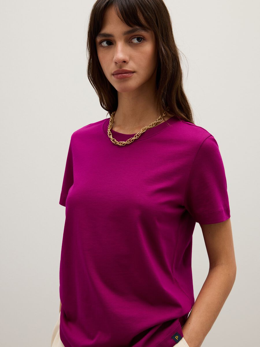 Purple pure cotton regular fit t-shirt_0