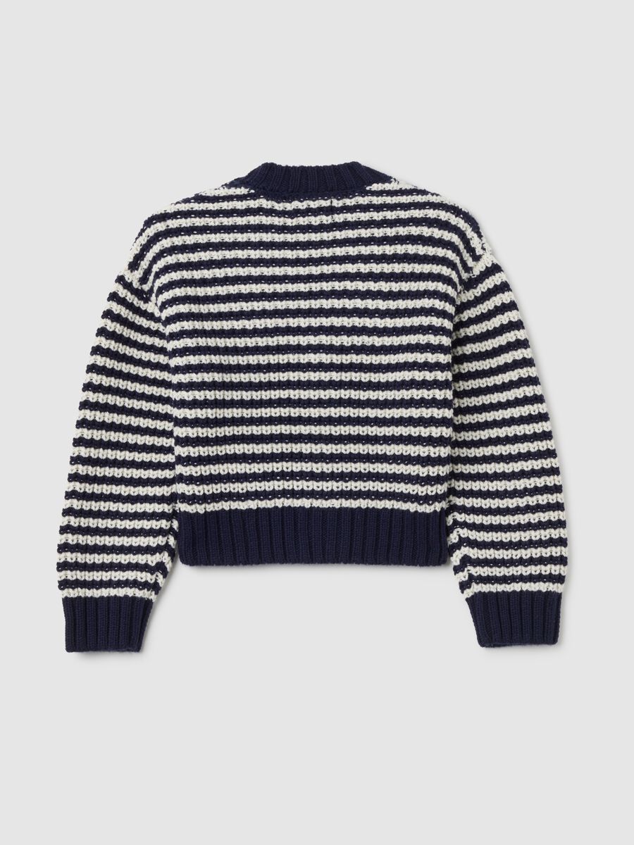 Girls' multicolour blue cotton cardigan - regular fit_4