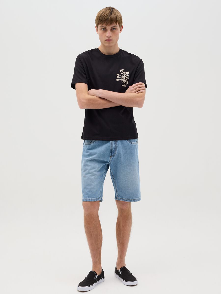 Cotton T-shirt with "Darts New York" print_1