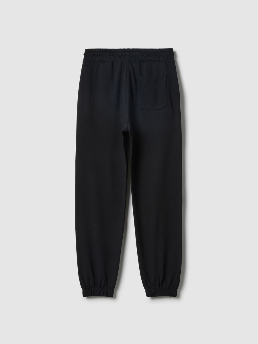 Jogger in puro cotone neri da ragazzo regular fit_1