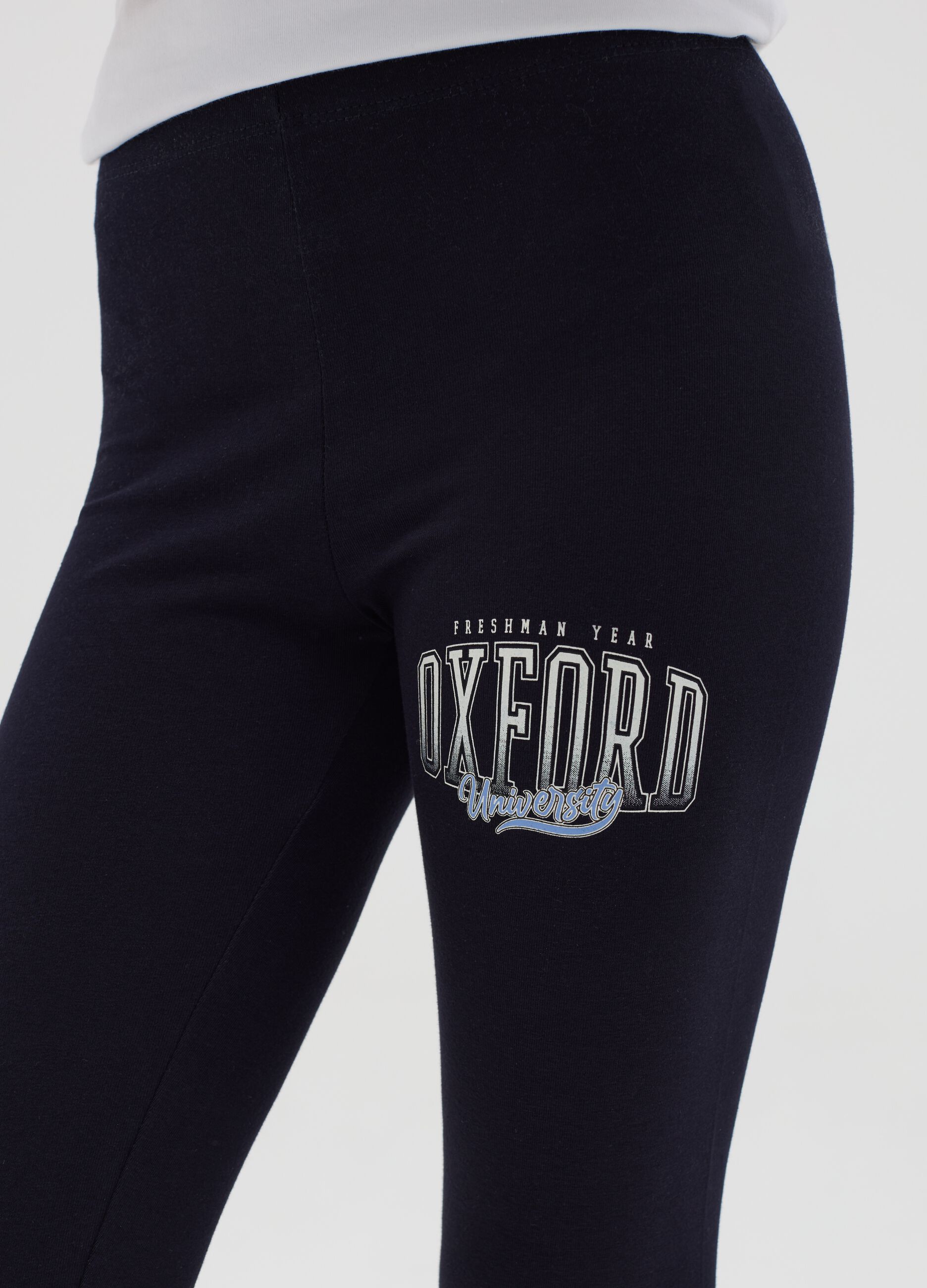Printed stretch cotton leggings