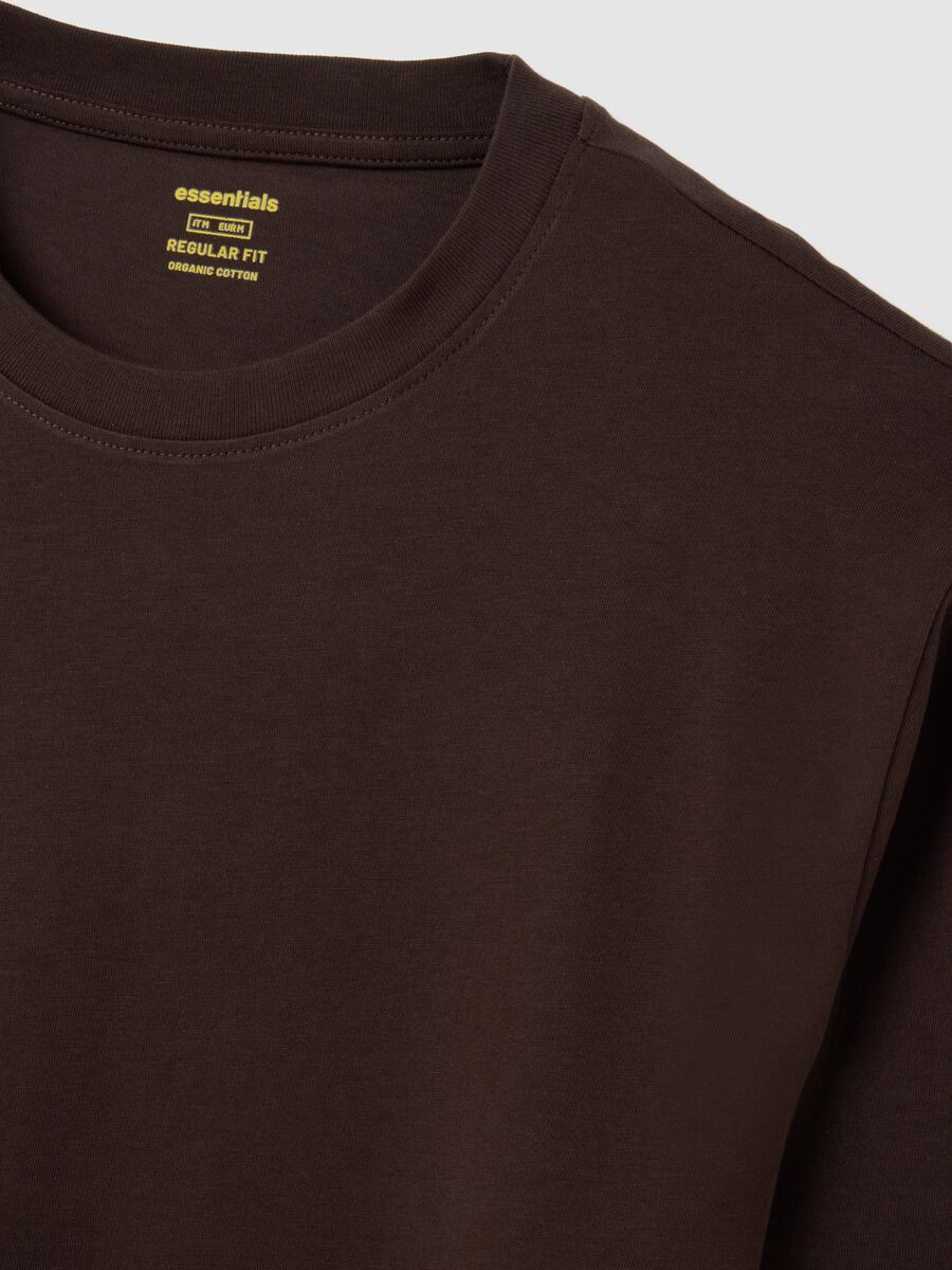 Maglia in puro cotone marrone regular fit_5