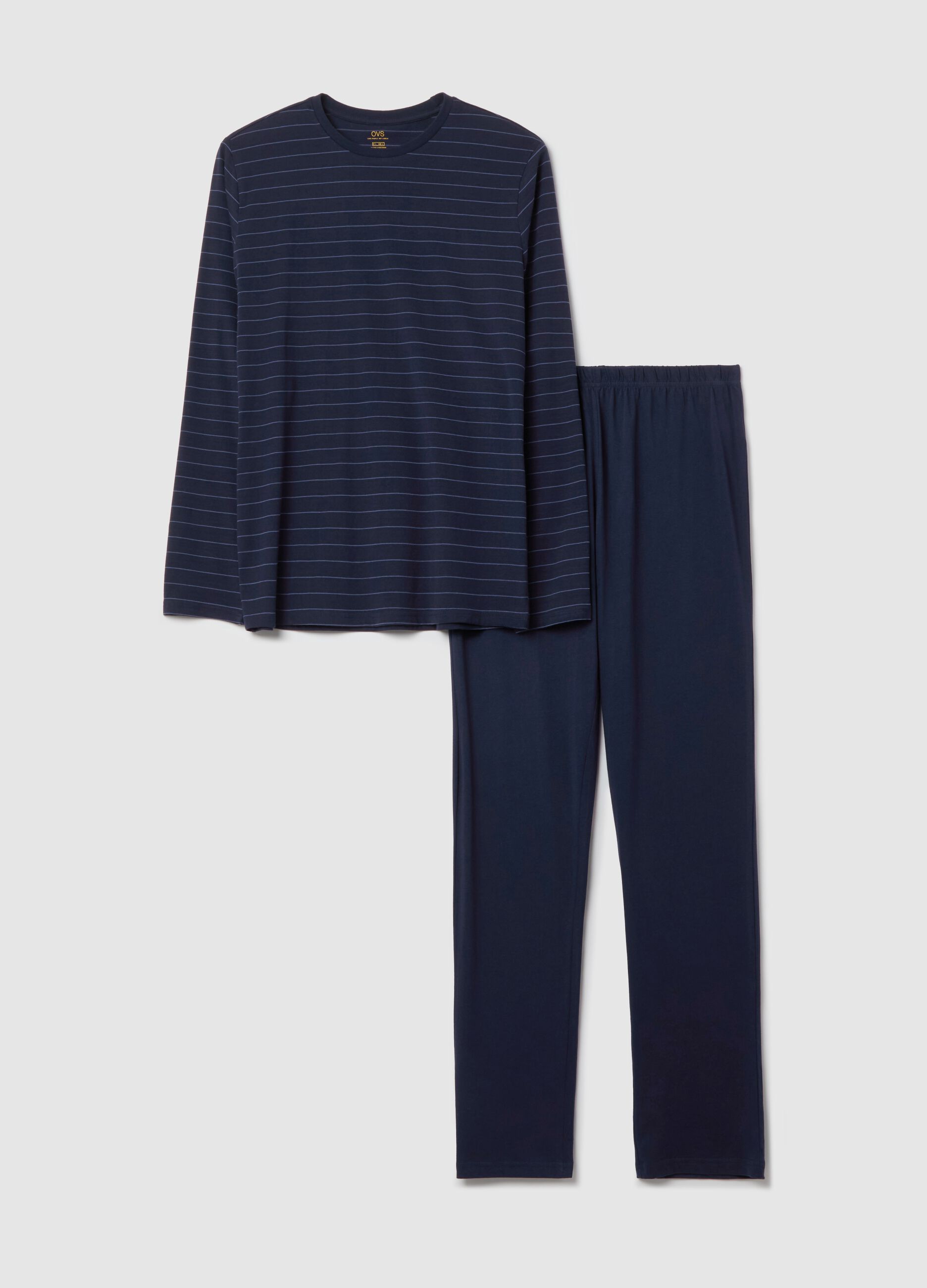 Cotton pyjamas with striped pattern