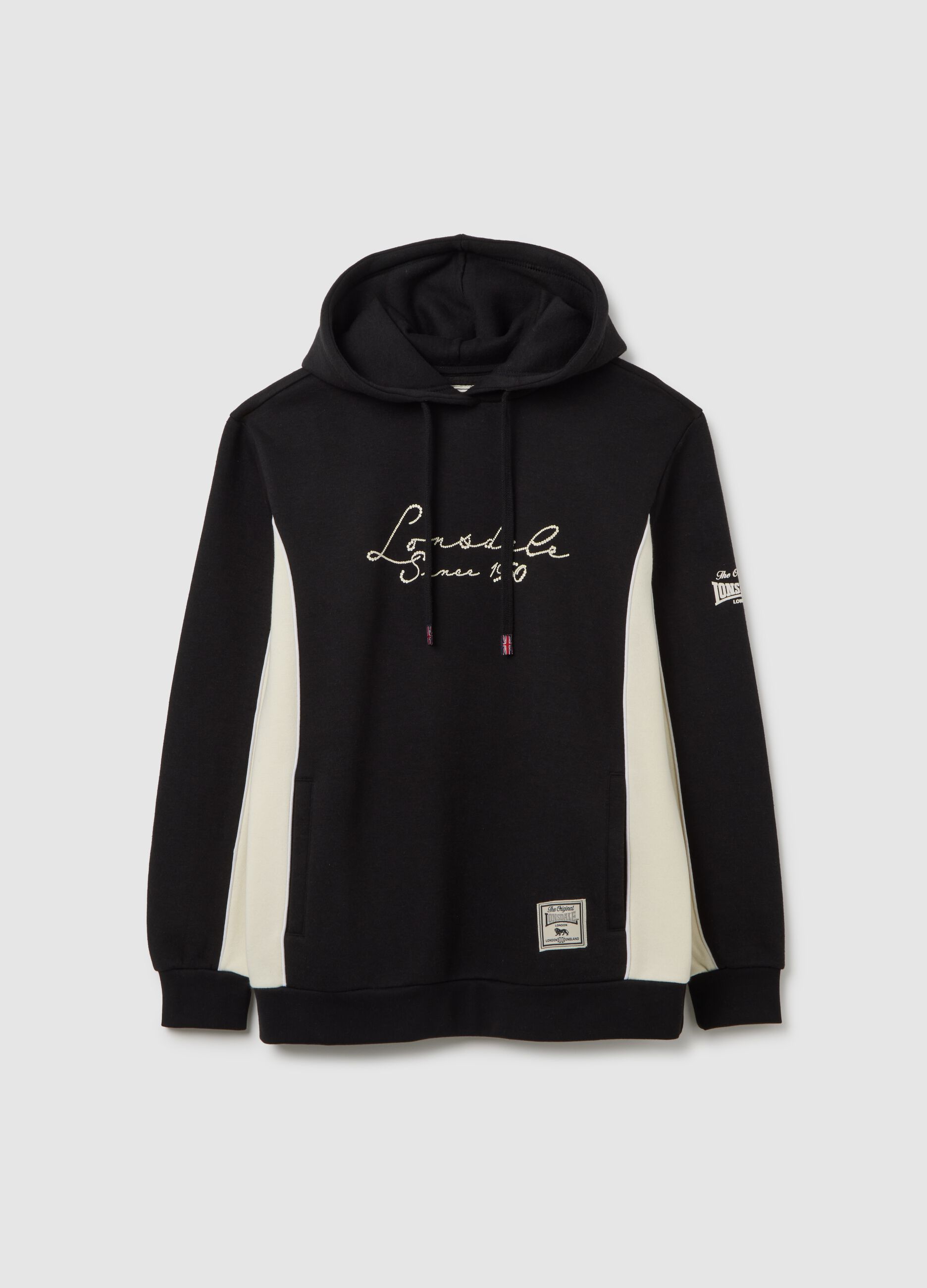 Black Cotton Blend Hoodie