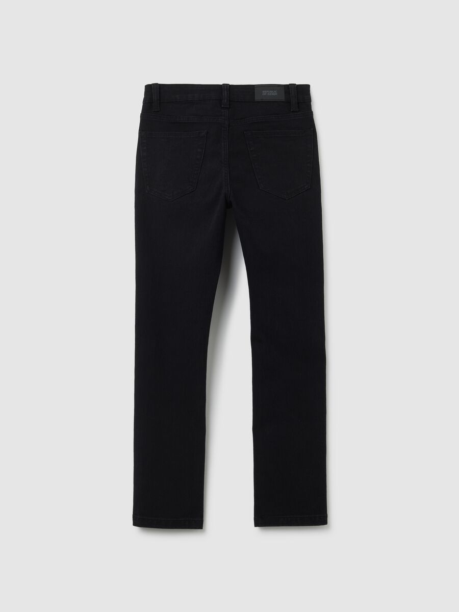 Jeans da ragazzo in denim nero regular fit_1