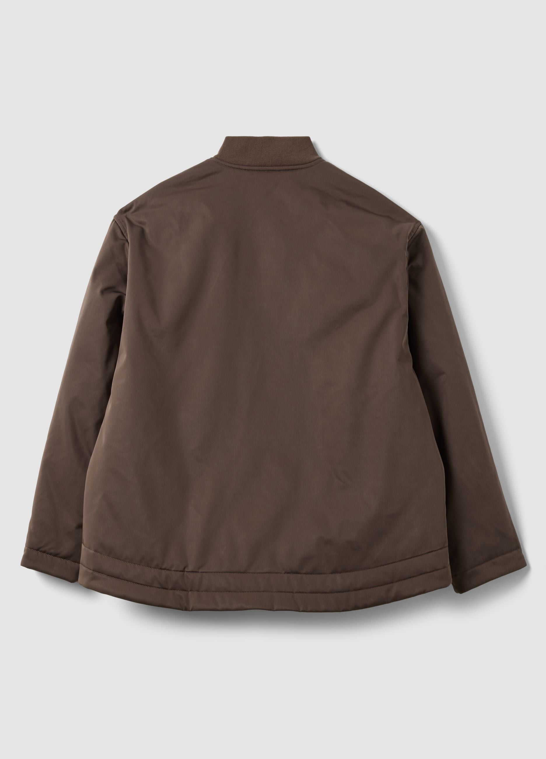Brown padded regular-fit jacket with zip