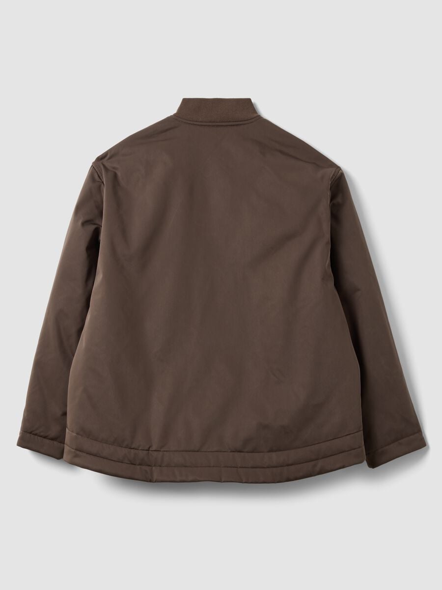 Giacca marrone imbottita regular fit con zip_2