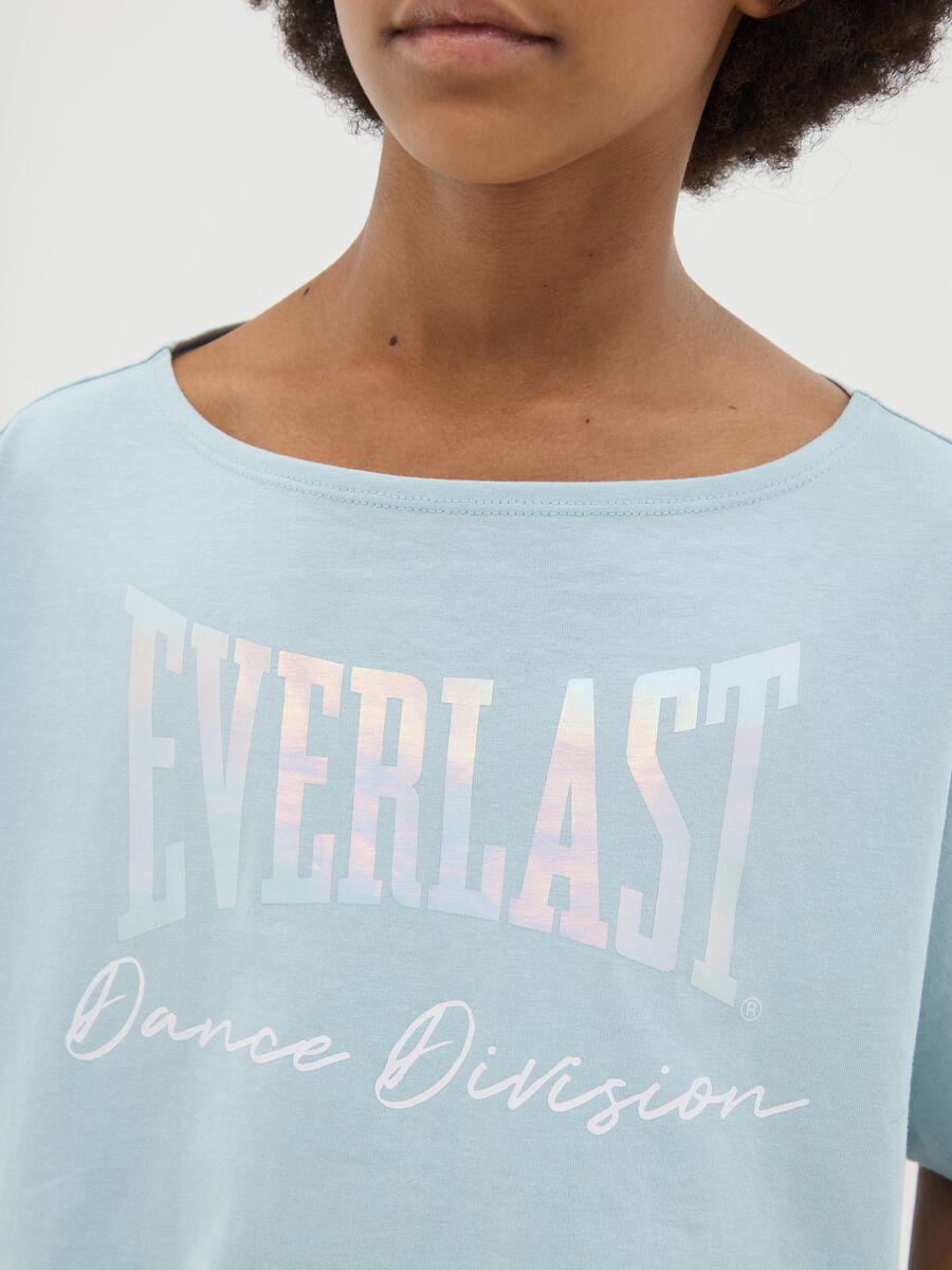 Girls' pure cotton sky blue boxy fit T-shirt_1