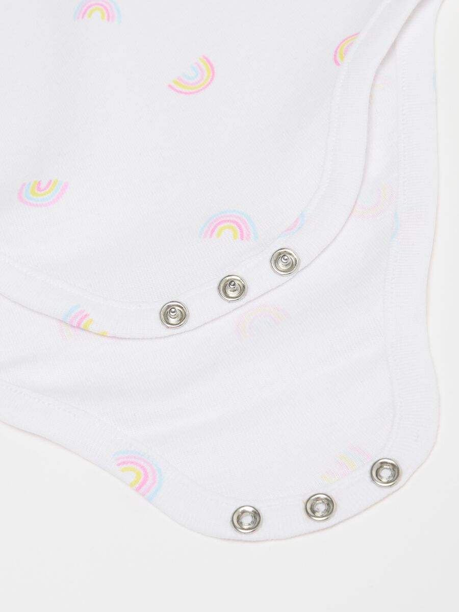 Three-pack organic cotton bodysuits with short sleeves_3