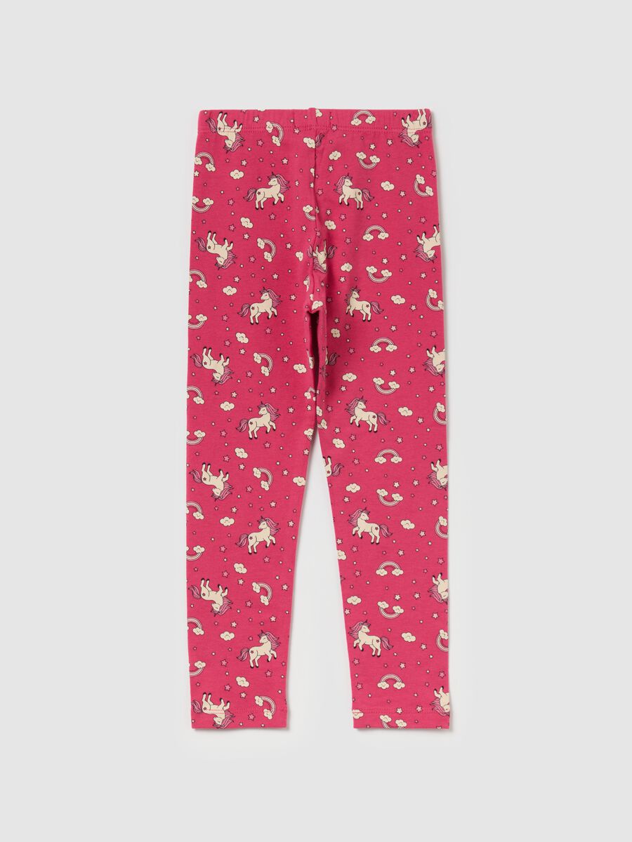 Printed stretch cotton leggings_1