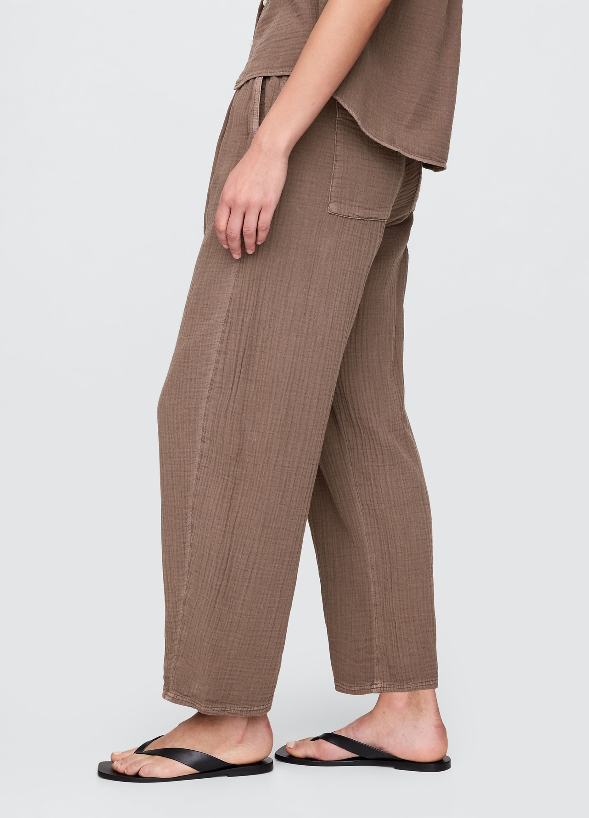 Pantalone in puro cotone marrone