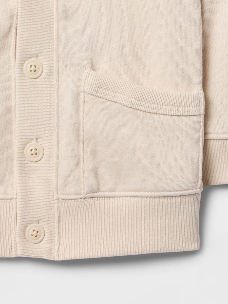 Beige pure cotton cardigan for children_2