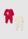 Multicolor cotton blend baby sleepsuit twin-pack_0