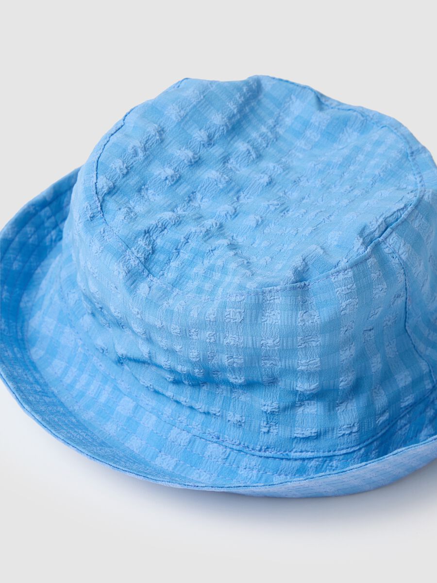 Women's blue fabric bucket hat_2