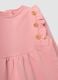 Pink organic cotton romper with ruffle for baby girl_2