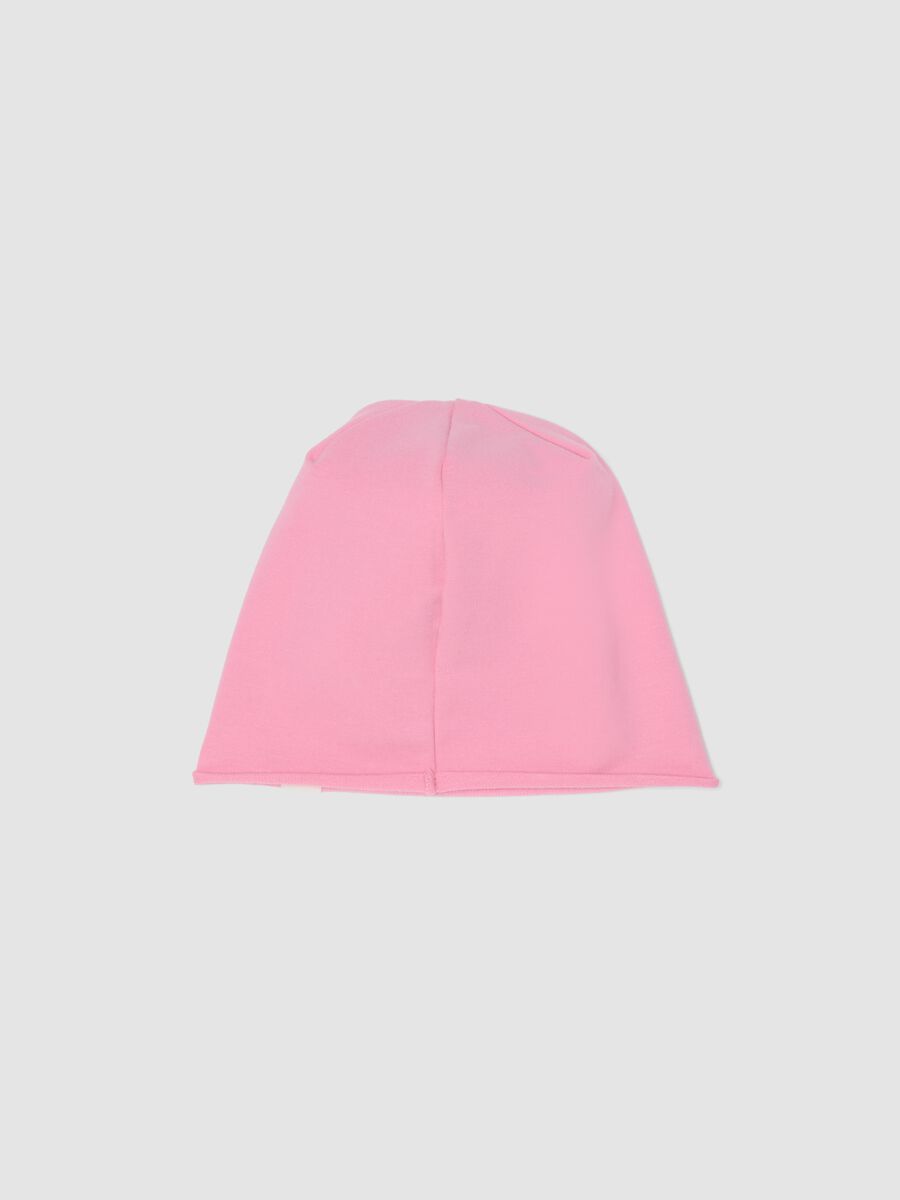 Cappello rosa in cotone elasticizzato jersey con stampa Lilo & Stitch per bambina_1
