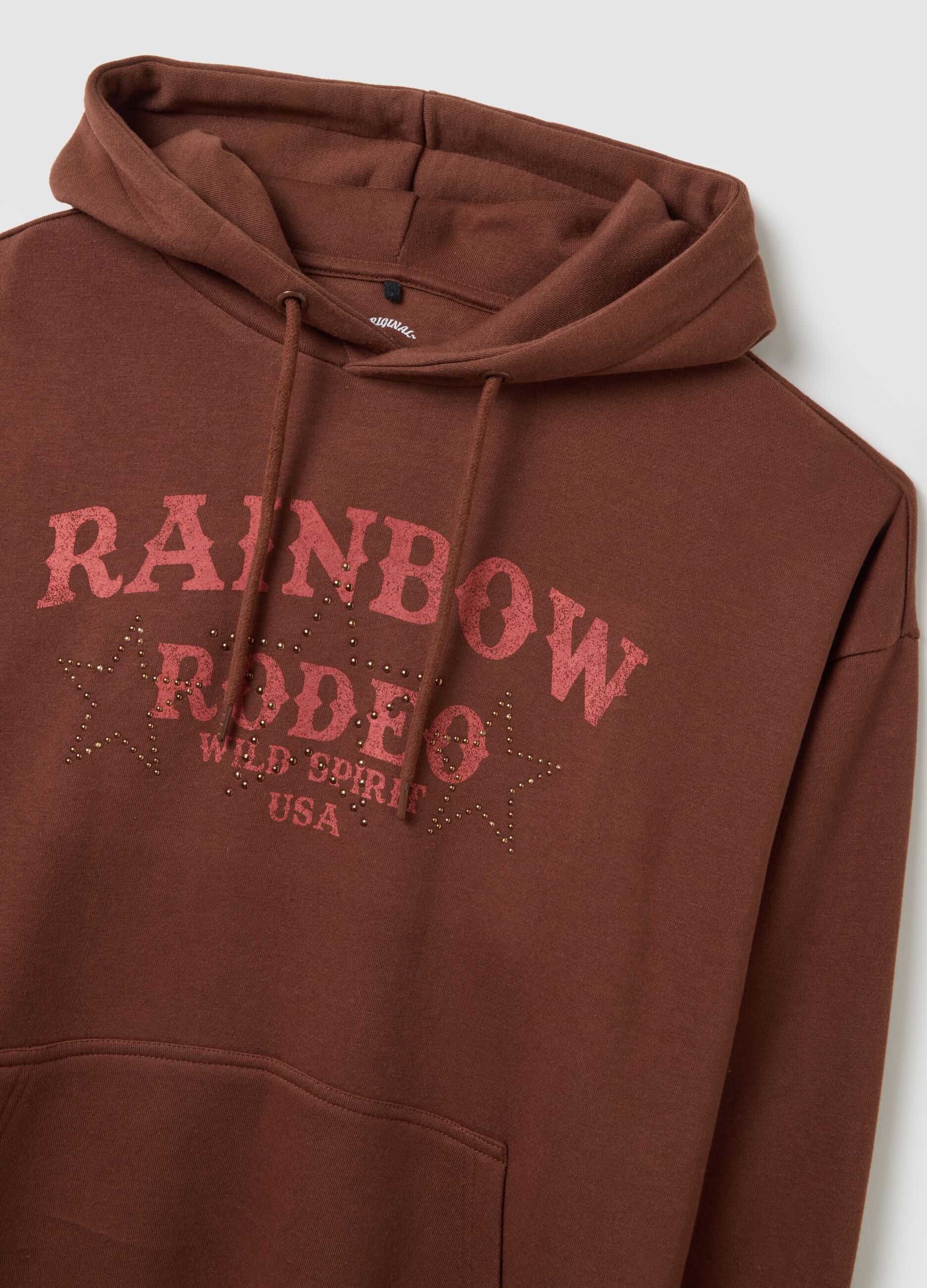 Brown Regular Fit Cotton Blend Sweatshirt