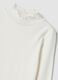 White long-sleeve organic stretch cotton T-shirt with mock neck_2