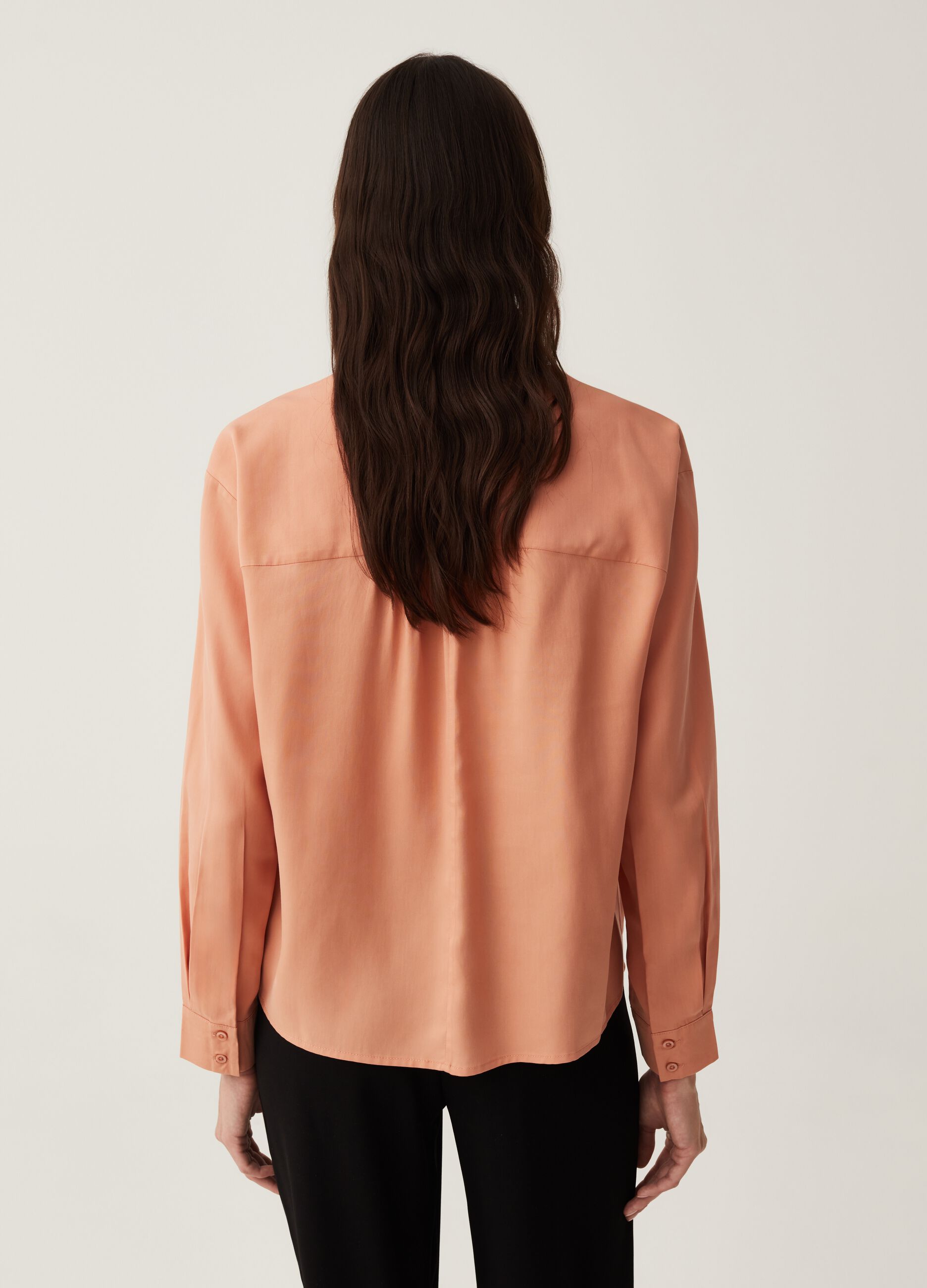 Camicia in Lyocell collo alla coreana_2