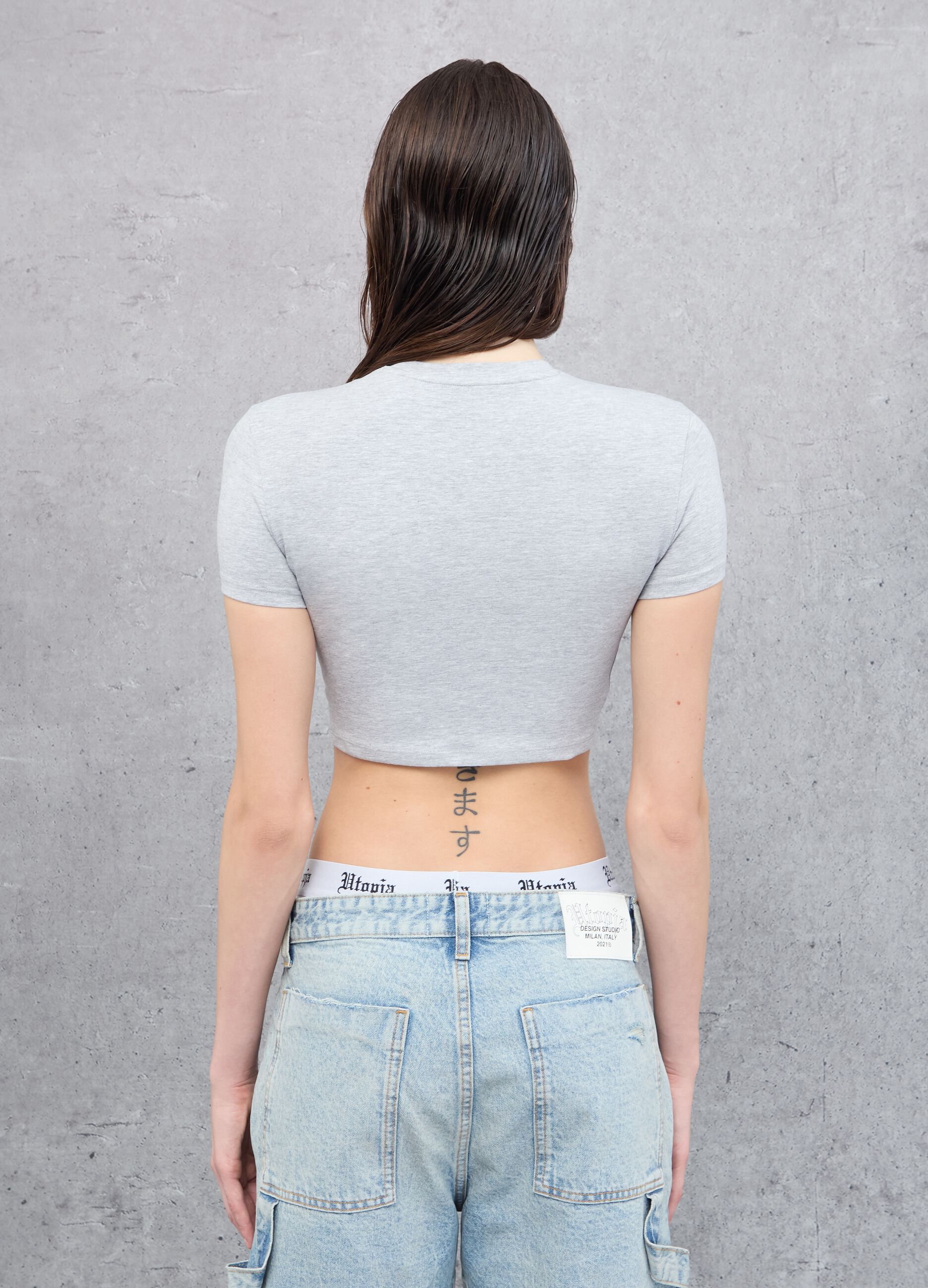 Vintage Grey crop T-shirt