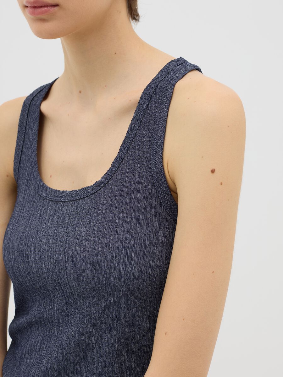Blue Ovs Tank Top in Stretch Fabric_2