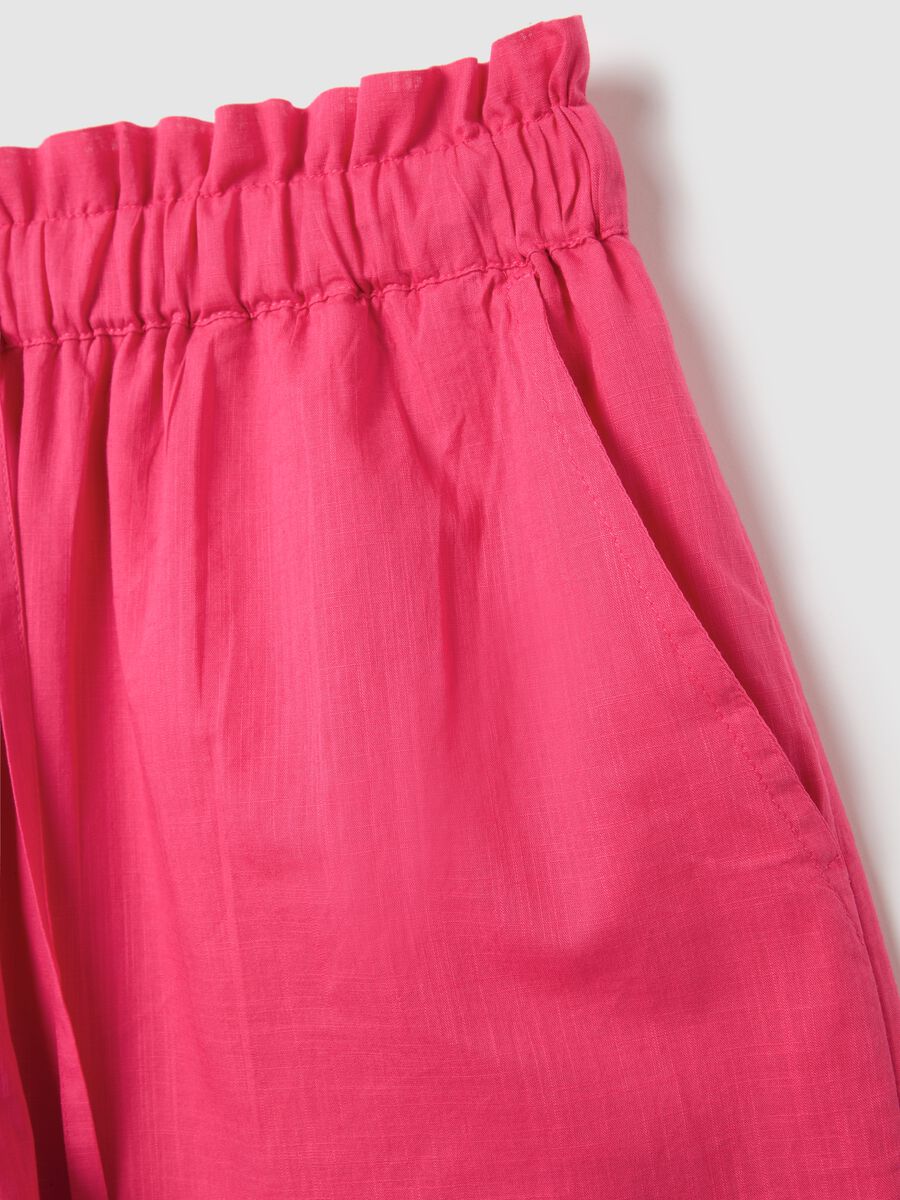 Women's pure cotton pink shorts with regular fit_5