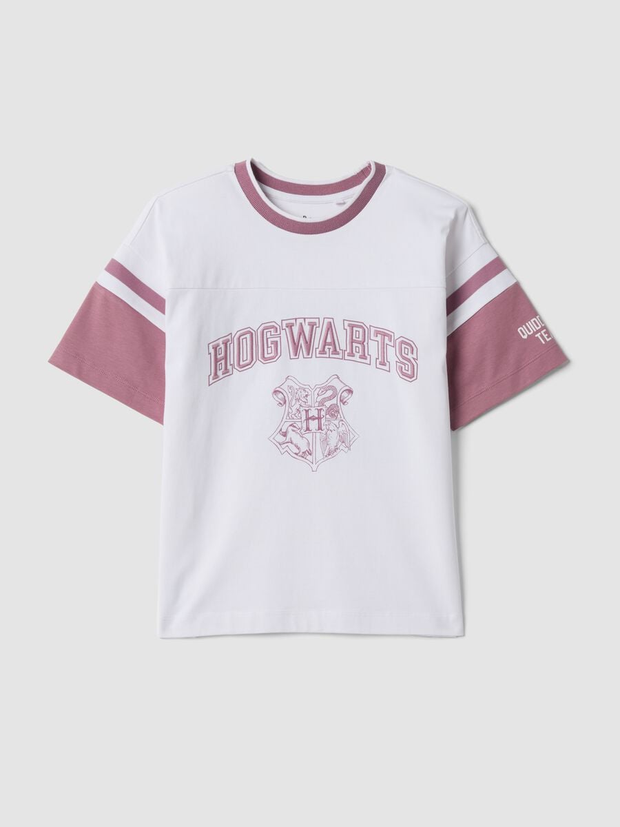 White pure cotton T-shirt with print and short sleeves_3