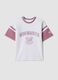 White pure cotton T-shirt with print and short sleeves_3