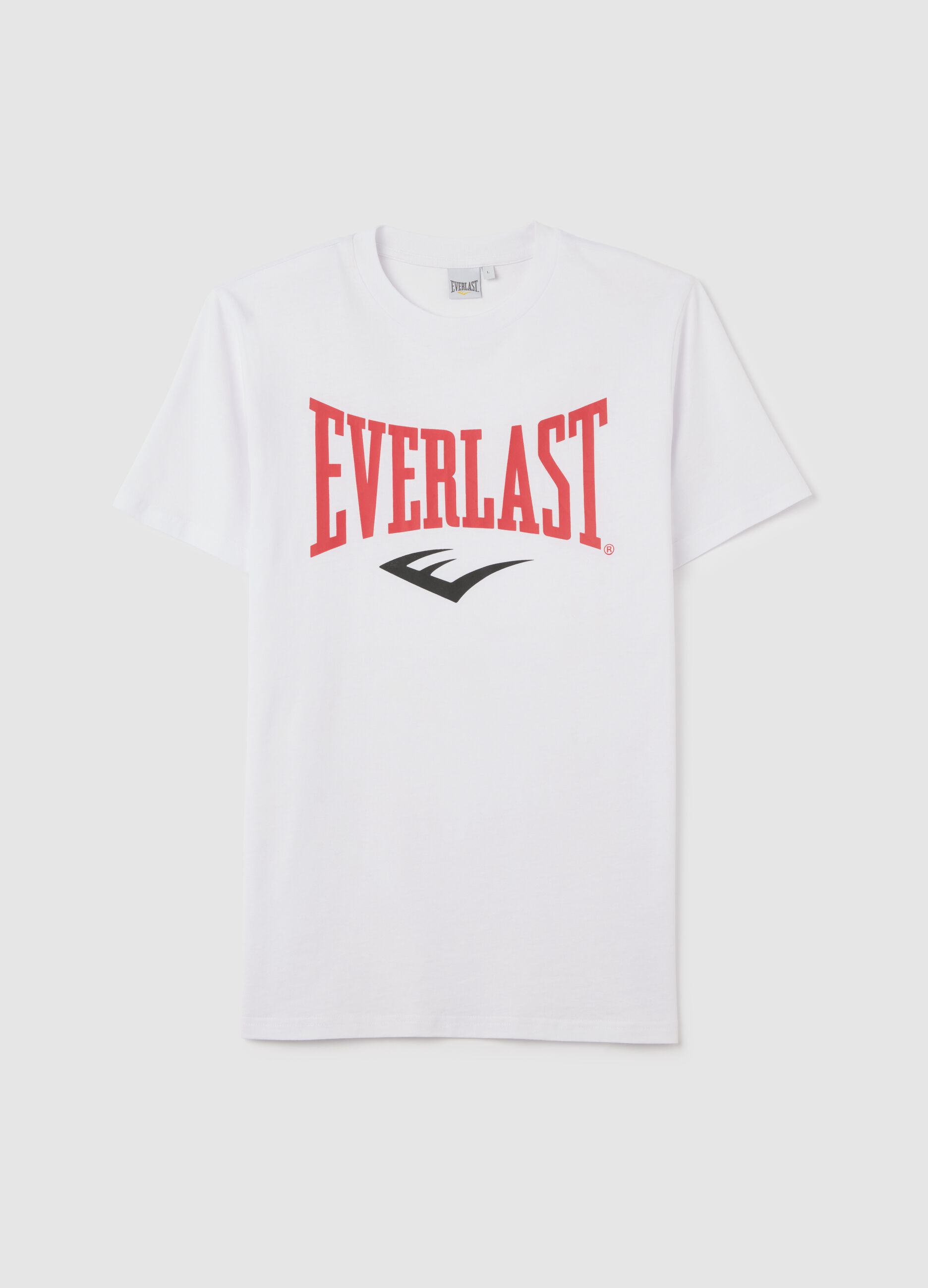T-shirt da uomo in puro cotone bianca regular fit con logo