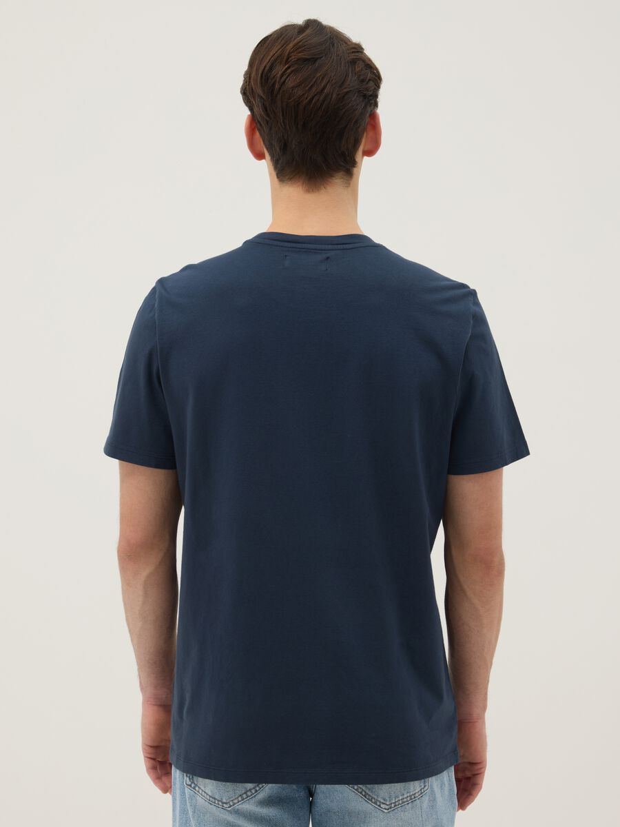 T-shirt blu in puro cotone italiano_2