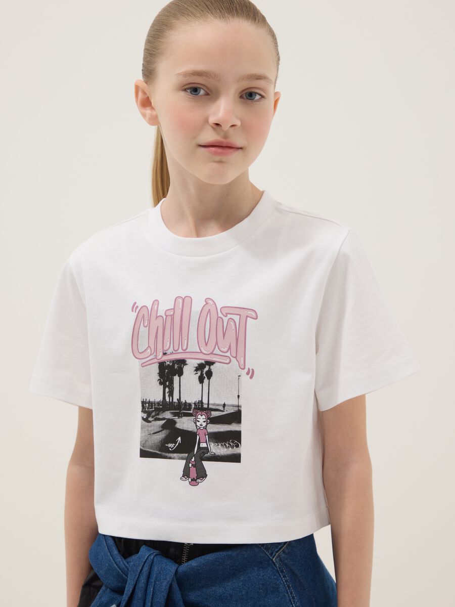 White organic cotton printed T-shirt_2