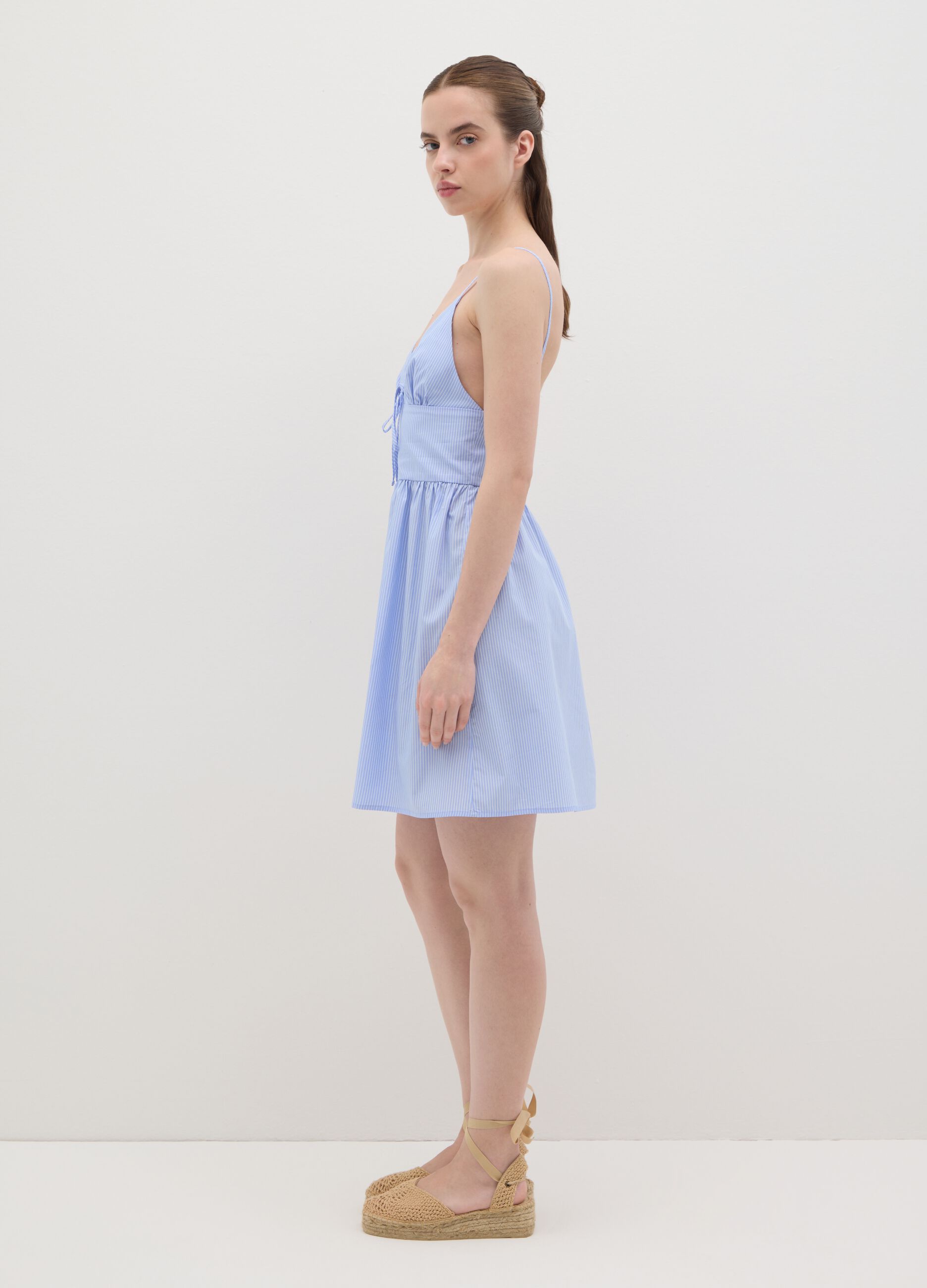 Mini abito da donna in puro cotone multicolor regular fit