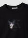 Black pure cotton Kuromi print T-shirt, regular fit_5