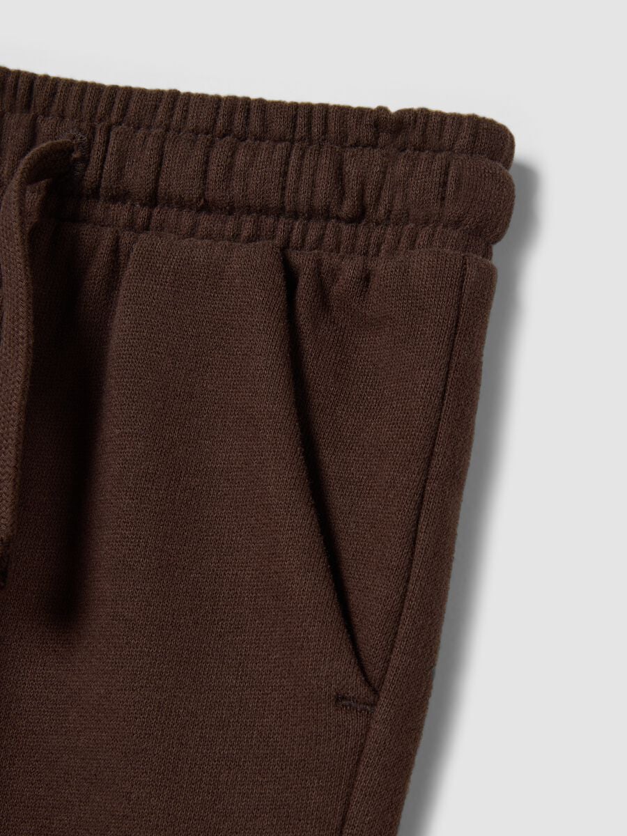 Pantaloni jogger marrone in puro cotone organico_3