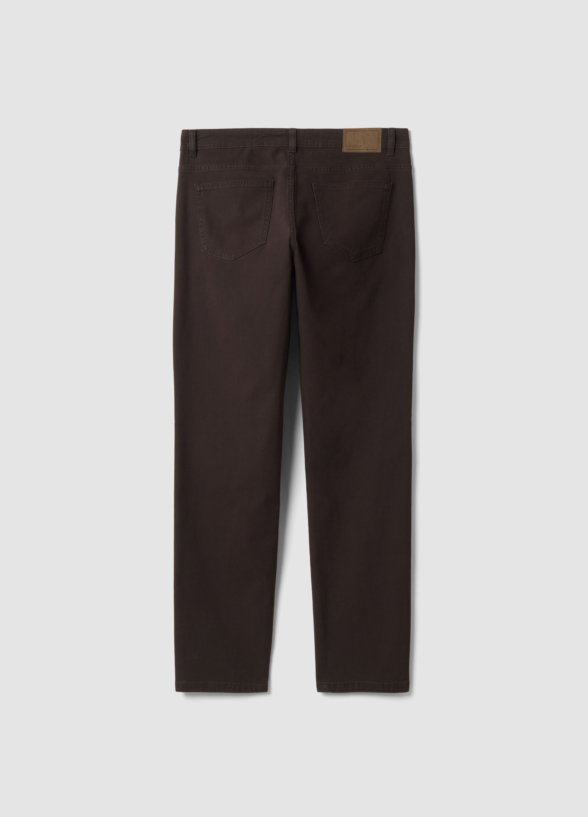 Pantaloni marroni in cotone elasticizzato slim fit