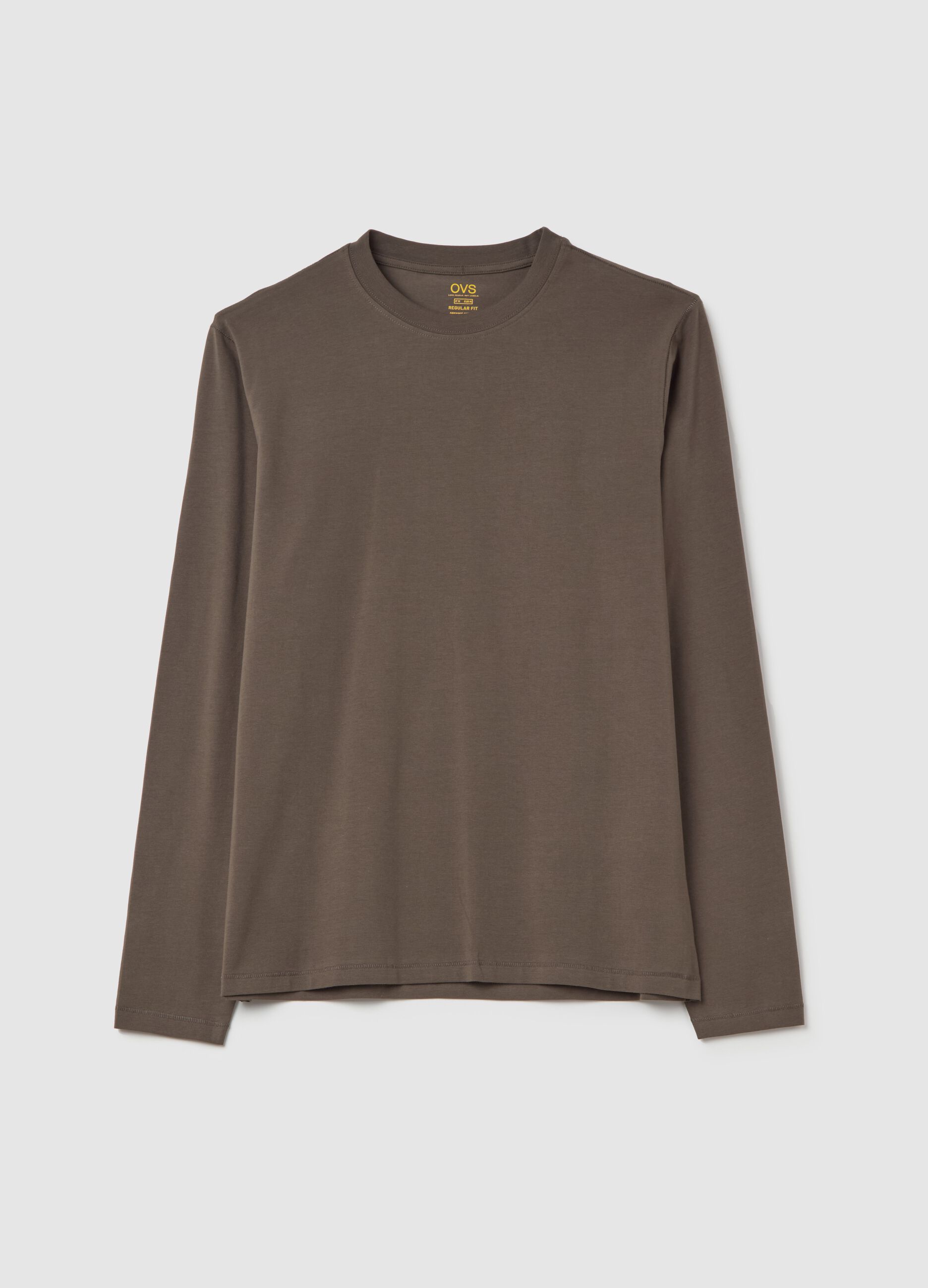 T-shirt a maniche lunghe in cotone stretch