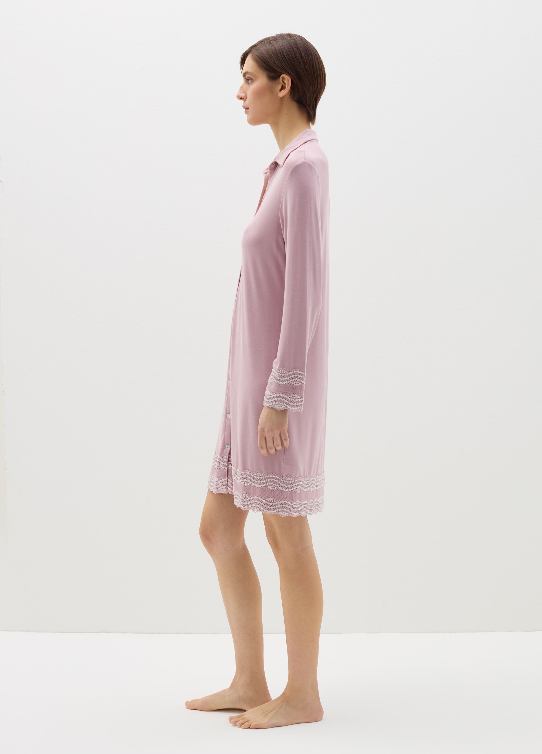 Modal nightshirt with contrasting details