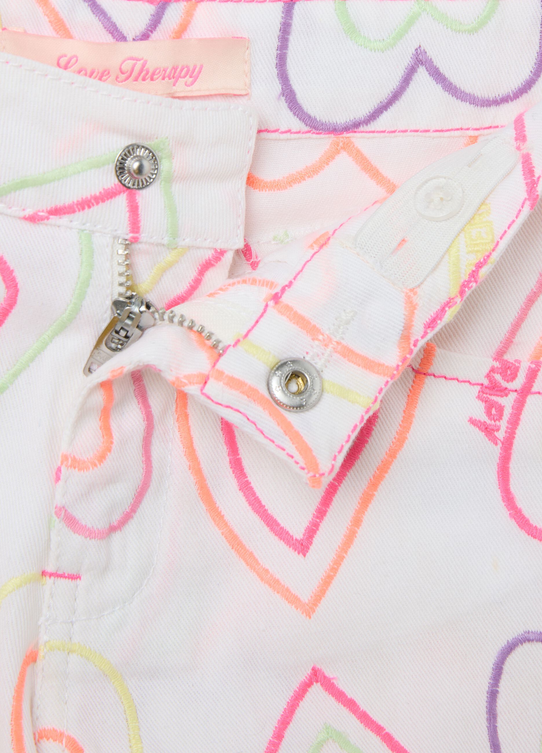 Girls' pure cotton multicolour regular fit shorts with print