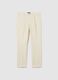Beige cotton blend regular fit trousers_4