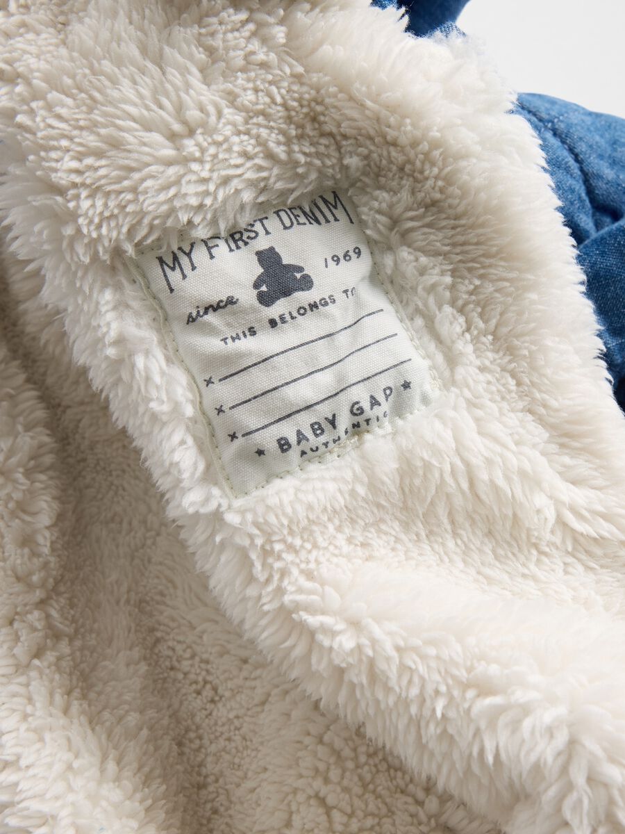 Padded denim romper for babies_2