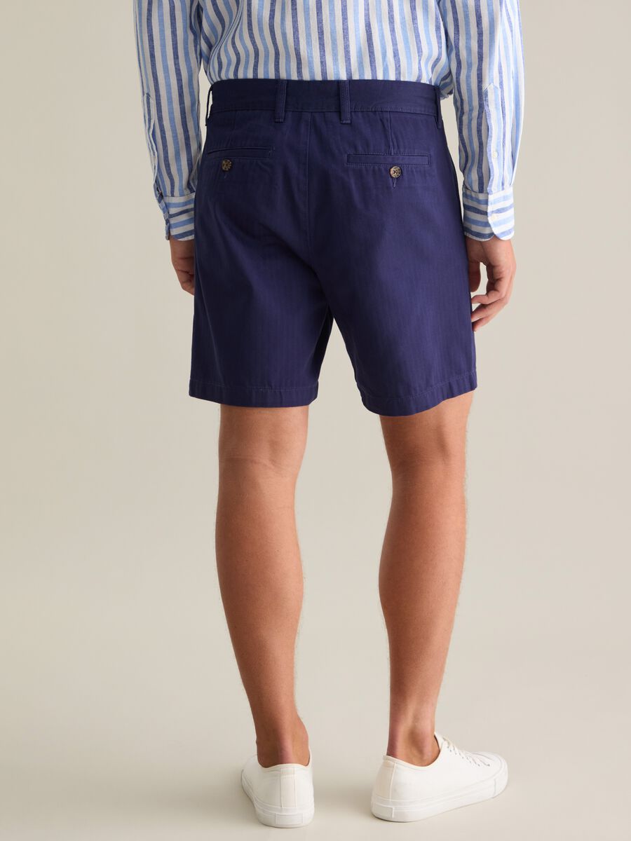 Blue Twill Cotton Shorts_2
