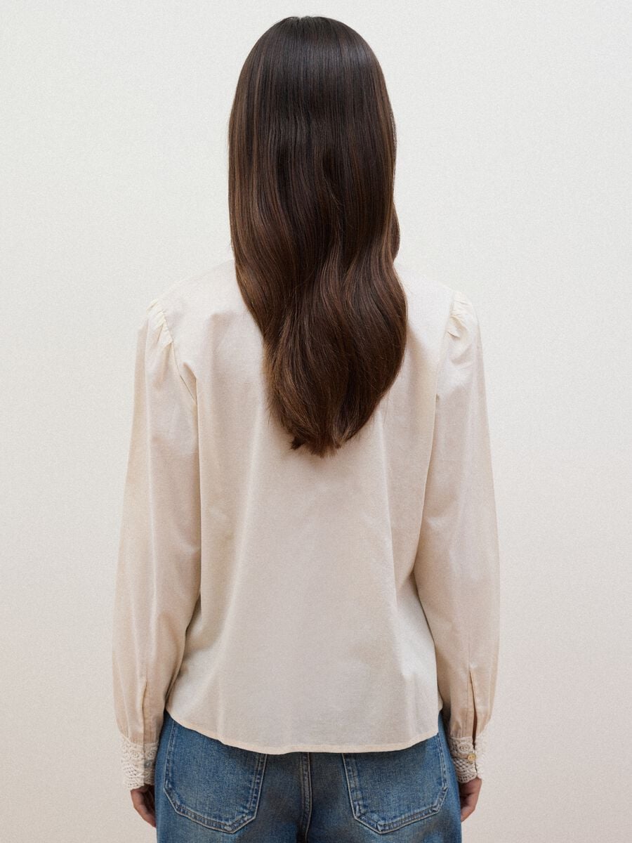 White pure cotton shirt with lace_3