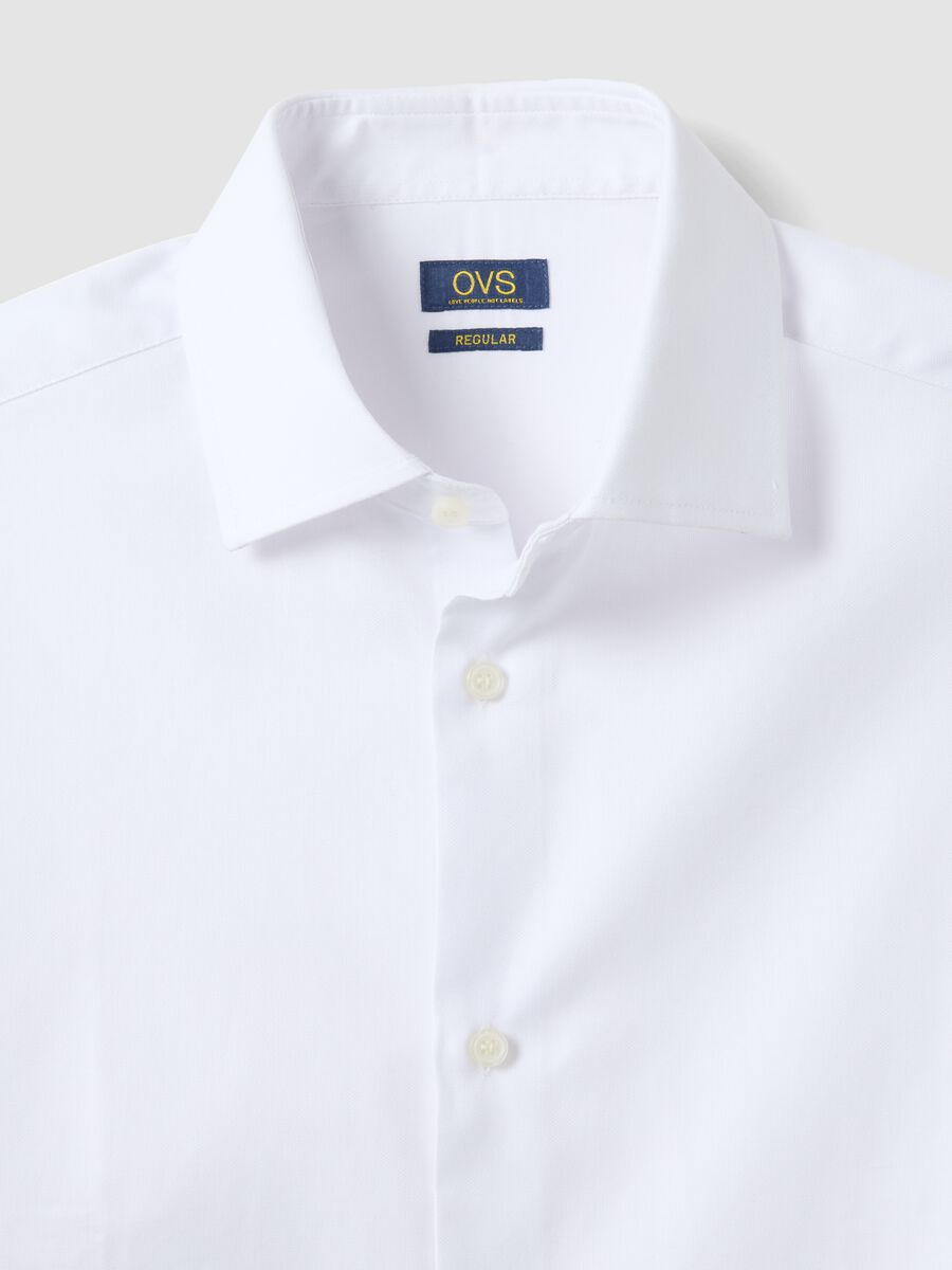 White pure cotton long sleeve shirt regular fit_5