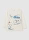 White pure cotton children's regular fit t-shirt with dinosaurs_0