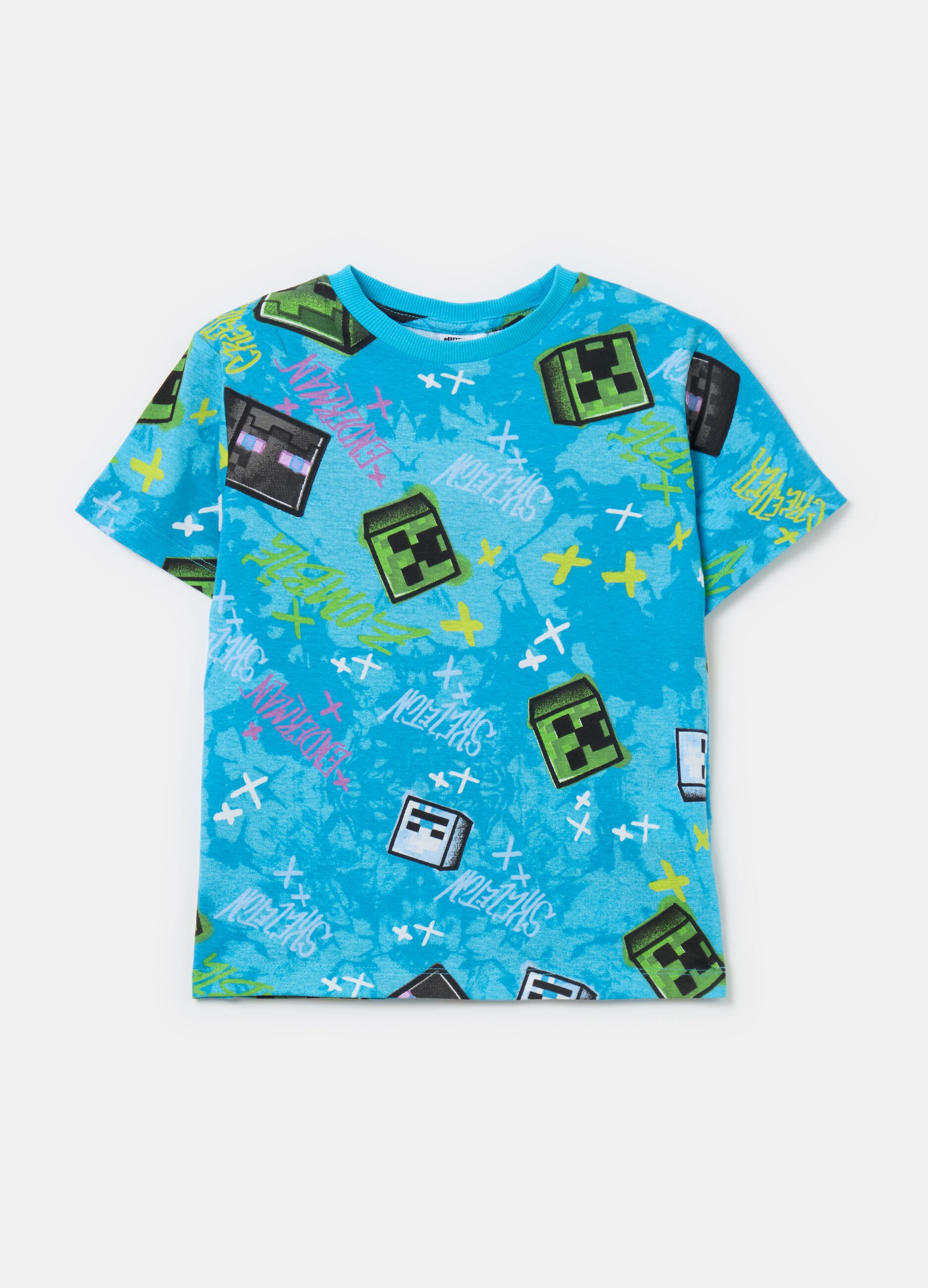Cotton T-shirt with Minecraft print