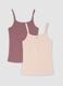 Bipack di canotte rosa in cotone elasticizzato con girocollo_4