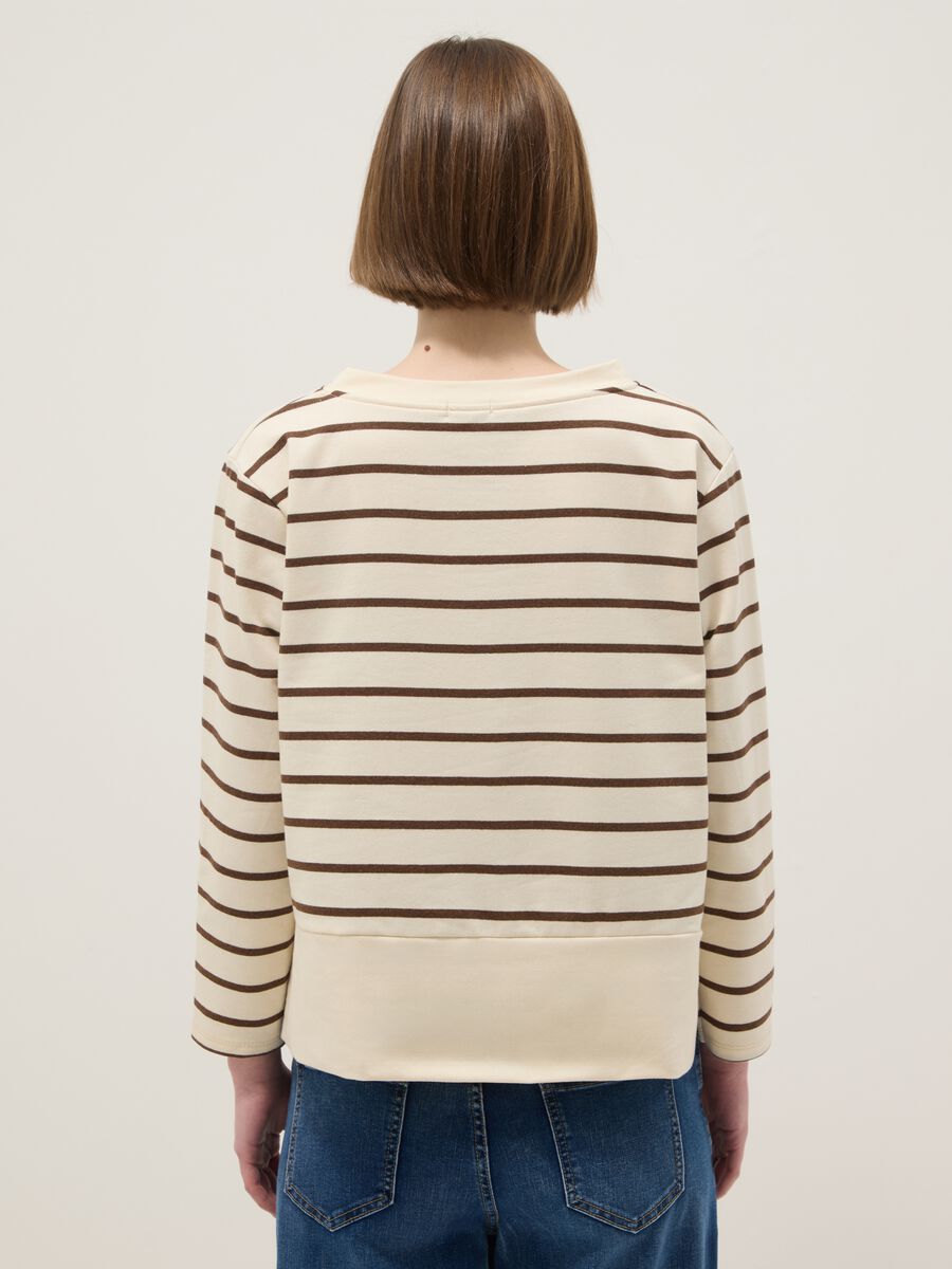 Maglia in misto cotone elasticizzato a righe multicolor regular fit_2