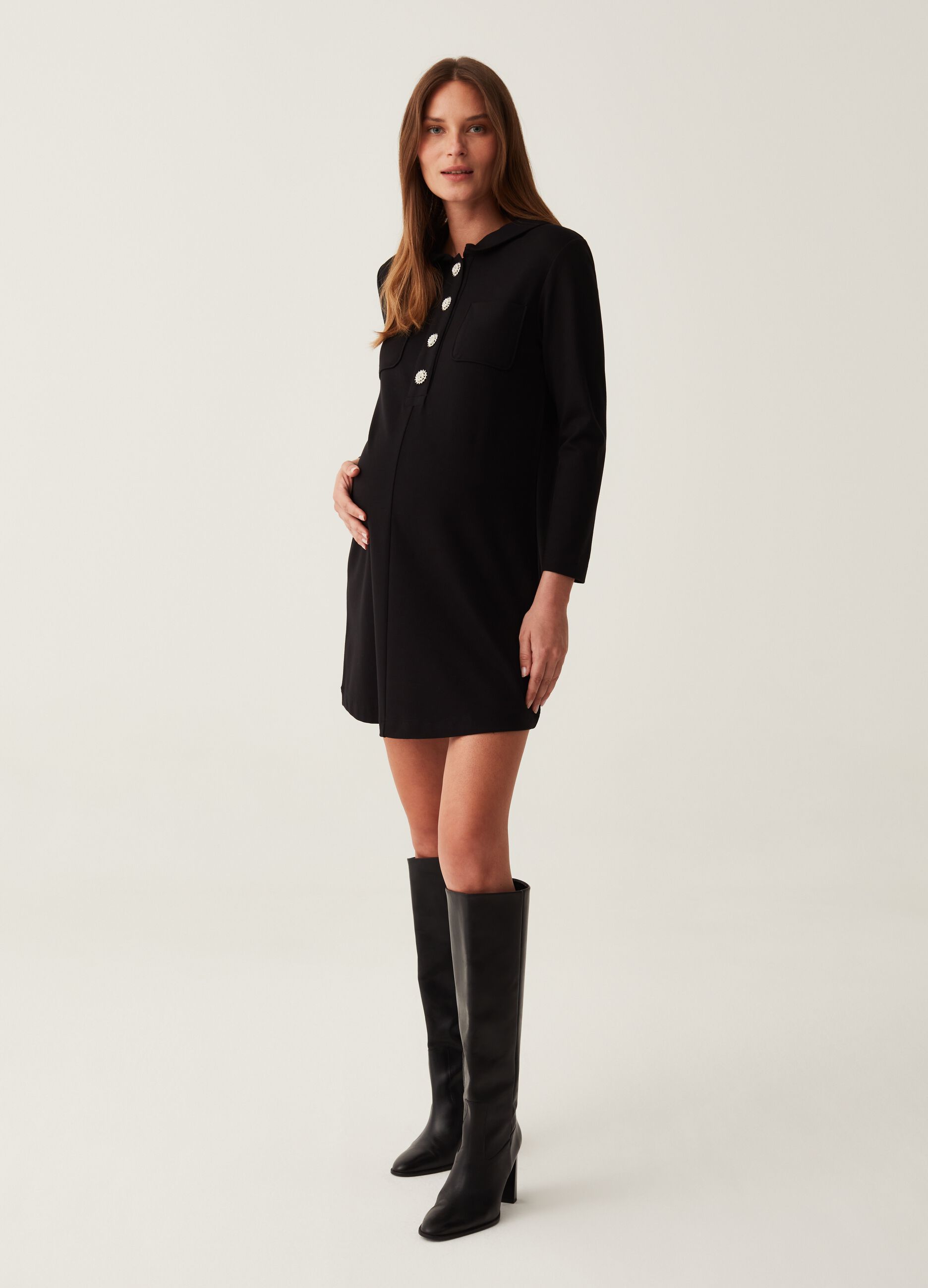 Abito premaman con bottoni gioiello Nero NICOL CARAMEL da Donna OVS