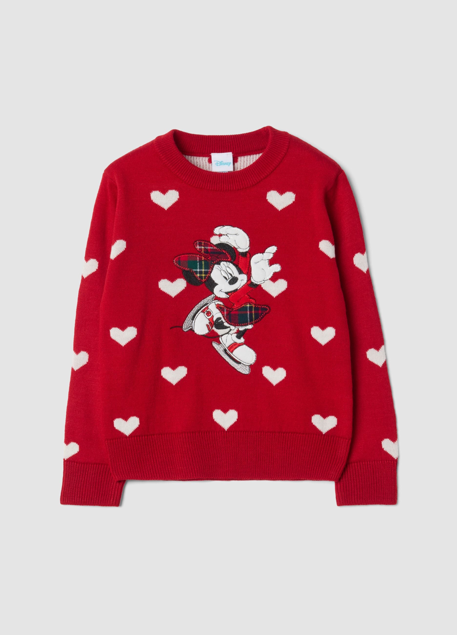 Maglia rossa a tema Minnie & Me con cuori