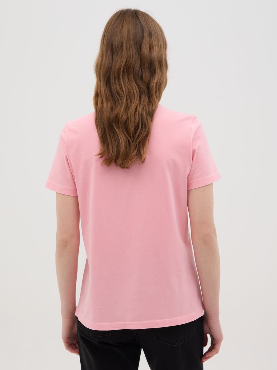 Women’s pink regular-fit T-shirt in 100% cotton_2